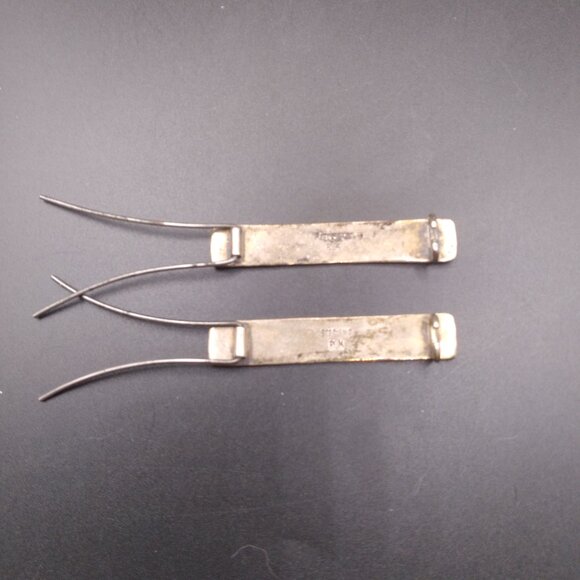 Vintage ROBERT LEE MORRIS Hammered Sterling Silver Pair of Hair Barrettes - Picture 5 of 5